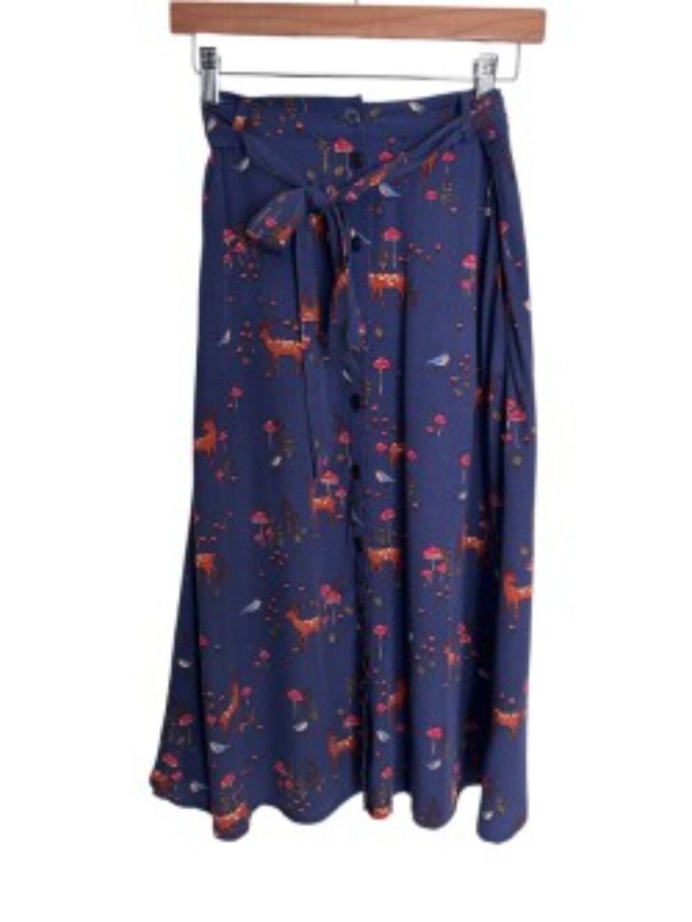ModCloth x Princess Highway Woodland Animals A-Line Midi Skirt 6